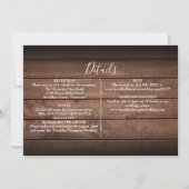 Rustic Wood Boho Foliage Photo All-in-One Weddensc Kaart (Achterkant)