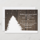 Rustic Wood | Boom | Winterkerstbruiloft Kaart (Voorkant)