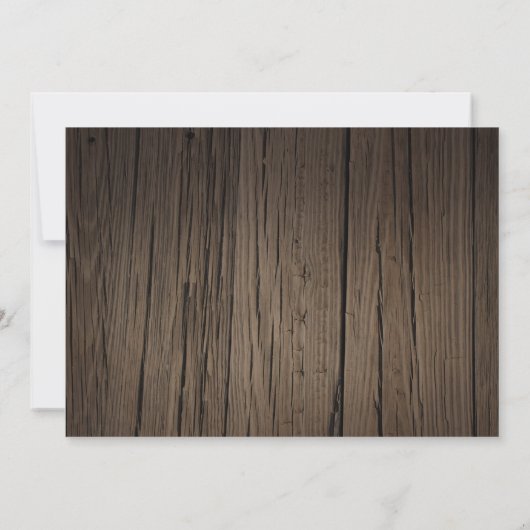 Rustic Wood | Boom | Winterkerstbruiloft Kaart (Achterkant)