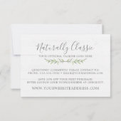 Rustic Wood & Botanical Leaf Branches Dank je Bedankkaart (Achterkant)