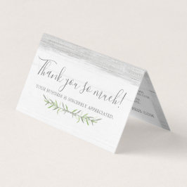 Rustic Wood & Botanical Leaf Branches Dank je Kaart