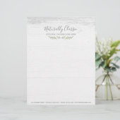 Rustic Wood & Botanical Leaf Branches Green Wreate Briefhoofd (Staand voorkant)