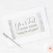Rustic Wood & Botanical Leaf Branches Green Wreate Rechthoekige Sticker (Envelop)