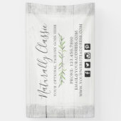 Rustic Wood & Botanical Leaf Branches Green Wreate Spandoek (Verticaal)