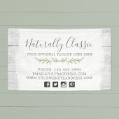 Rustic Wood & Botanical Leaf Branches Green Wreate Spandoek