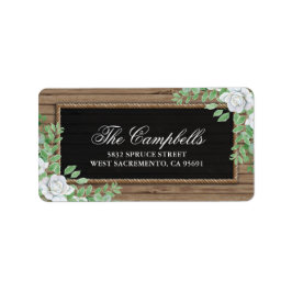 Rustic Wood Botanical Organic Greenery Wedding Etiket