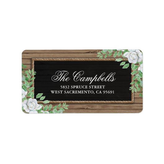 Rustic Wood Botanical Organic Greenery Wedding Etiket (Voorkant)
