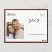 Rustic Wood Botanical Photo Wedding Save the Date Briefkaart (Achterkant)