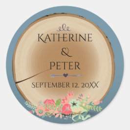 Rustic Wood Bouquet - Circle Sticker