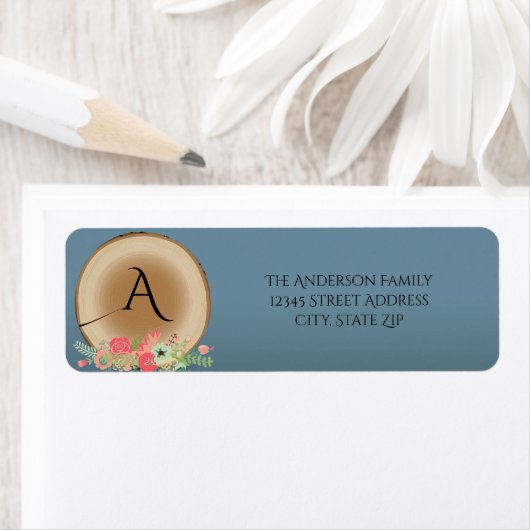 Rustic Wood Bouquet - Return Address Label (Insitu)