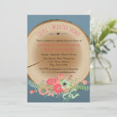 Rustic Wood Bouquet - Wedding Shower Uitnodiging (Staand voorkant)