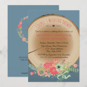 Rustic Wood Bouquet - Wedding Shower Uitnodiging (Voorkant / Achterkant)
