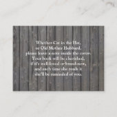 Rustic Wood Breng een boek Baby shower Insert Informatiekaartje (Achterkant)
