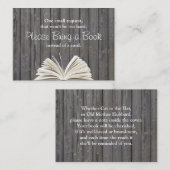 Rustic Wood Breng een boek Baby shower Insert Informatiekaartje (Voorkant / Achterkant)