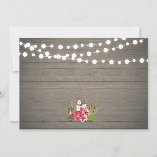 Rustic Wood Bridal Shower Invitation, Mason Jar Kaart (Achterkant)