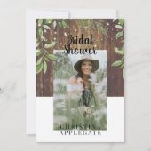 Rustic Wood Bride Photo Vrijgezellenfeest Kaart (Voorkant)