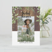 Rustic Wood Bride Photo Vrijgezellenfeest Kaart (Staand voorkant)
