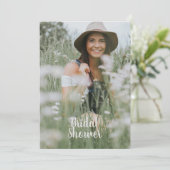 Rustic Wood Bride Photo Vrijgezellenfeest Kaart (Staand voorkant)