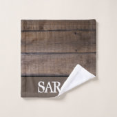 Rustic Wood Brown Farmhouse Barn Distress Bad Handdoek (Wasdoekje)