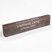 Rustic Wood Brown Monogram Naam Classy Elegant Naambordje