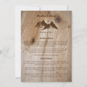 Rustic Wood Brown Mountains Landscape Wedding Wows Kaart (Voorkant)