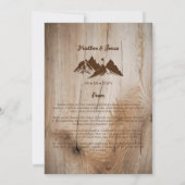 Rustic Wood Brown Mountains Landscape Wedding Wows Kaart (Achterkant)