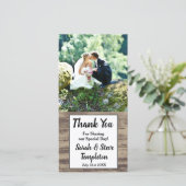 Rustic Wood bruiloft foto Dank u Bedankkaart (Staand voorkant)