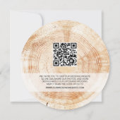 Rustic Wood bruiloft met QR-code bruiloft website Kaart (Achterkant)