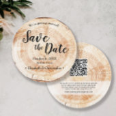 Rustic Wood bruiloft met QR-code bruiloft website Kaart