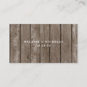Rustic Wood bruiloft Rsvp Informatiekaartje (Achterkant)