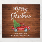 Rustic Wood Brush Script Kerstmis  Truck Bier Etiket (Enkel label)