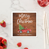 Rustic Wood Brush Script Kerstmis  Truck Servet (Insitu)