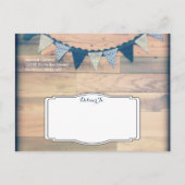Rustic Wood Bunting Banner Save the Date Briefkaar Aankondigingskaart (Achterkant)
