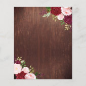 Rustic Wood Burgundy Blush Pink Rose Budget Jar Flyer (Achterkant)