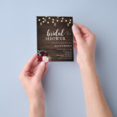 Rustic Wood Burgundy Blush Script Vrijgezellenfees Flyer (Hand)
