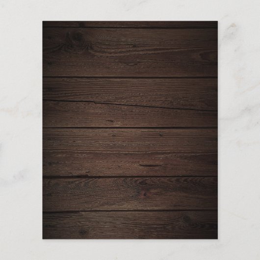 Rustic Wood Burgundy Blush Script Vrijgezellenfees Flyer (Achterkant)