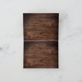 Rustic Wood Burgundy Floral Lights Wedding Bedankkaart (Binnen)