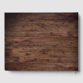 Rustic Wood Burgundy Floral Lights Wedding Gastenboek (Achterkant)