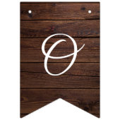 Rustic Wood Burgundy Floral Lights Wedding Vlaggetjes (Derde vlag)