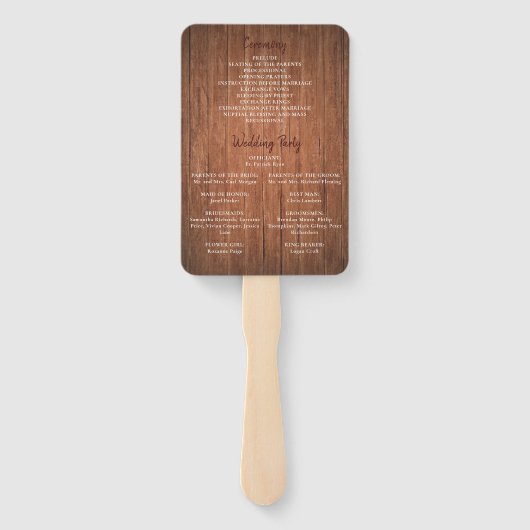 Rustic Wood Burgundy Floral Mason Jar Wedding Handwaaier (Achterkant)