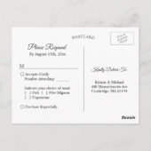 Rustic Wood Burgundy Floral Wedding RSVP Briefkaart (Achterkant)