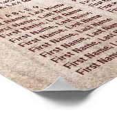 Rustic Wood Burgundy Floral Wedding Seating Chart Poster (Hoek)