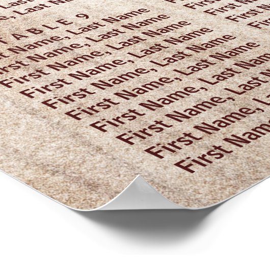 Rustic Wood Burgundy Floral Wedding Seating Chart Poster (Hoek)