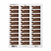 Rustic Wood Burgundy Red Wine Wedding Etiket (Full Sheet)