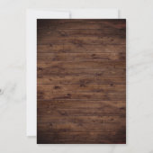 Rustic Wood Burgundy Red Wine Wedding Invite Kaart (Achterkant)