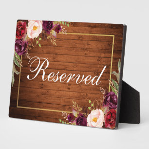 Rustic Wood Burgundy Wedding Gereserveerd 5x7 Tabe Fotoplaat