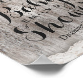 Rustic Wood Burlap Baby shower Welkomstteken Poster (Hoek)