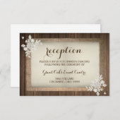 Rustic Wood, Burlap en Lace Wedding Reception Card Informatiekaartje (Voorkant / Achterkant)
