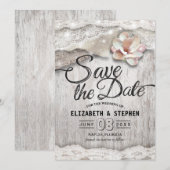 Rustic Wood Burlap Lace Barn Wedding Save the Date (Voorkant / Achterkant)