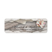Rustic Wood Burlap Lace Floral Country Wedding Etiket (Voorkant)